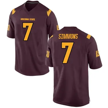 Game Youth Shamari Simmons Arizona State Sun Devils Maroon Football College Jersey