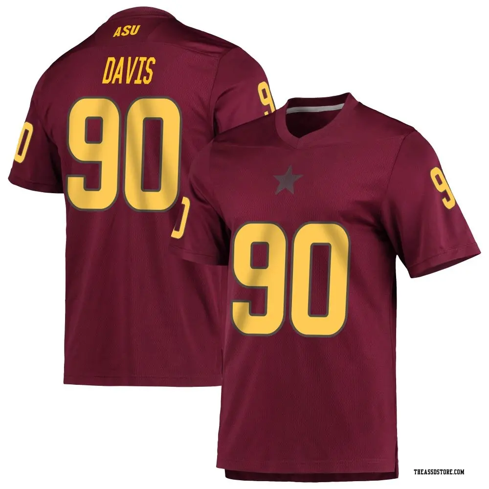 Replica Men's Cade Davis Arizona State Sun Devils Maroon AEROREADY Football Jersey