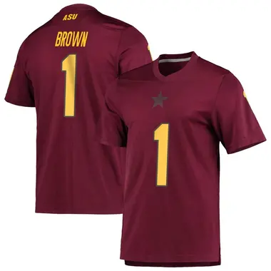 Replica Men's Kyson Brown Arizona State Sun Devils Maroon AEROREADY Football Jersey