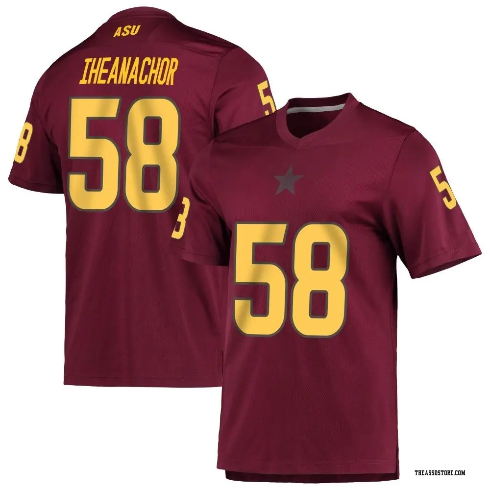 Replica Men's Max Iheanachor Arizona State Sun Devils Maroon AEROREADY Football Jersey