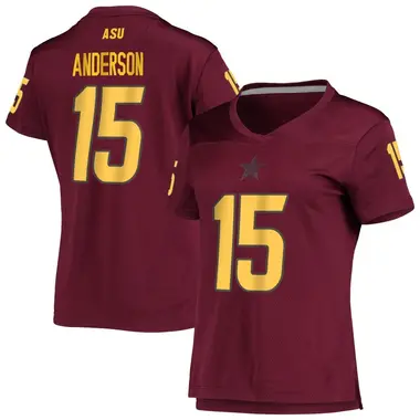 Replica Women's Khamari Anderson Arizona State Sun Devils Maroon AEROREADY Football Jersey