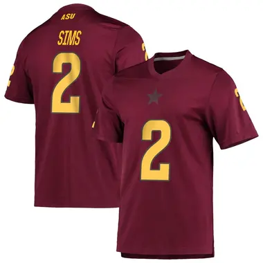 Replica Youth Jeff Sims Arizona State Sun Devils Maroon AEROREADY Football Jersey