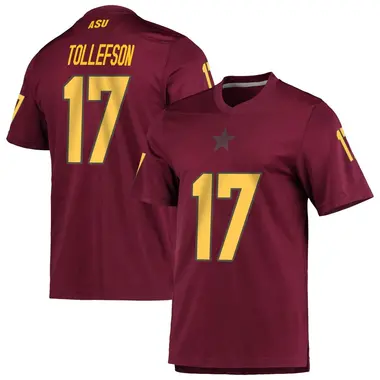 Replica Youth Michael Tollefson Arizona State Sun Devils Maroon AEROREADY Football Jersey