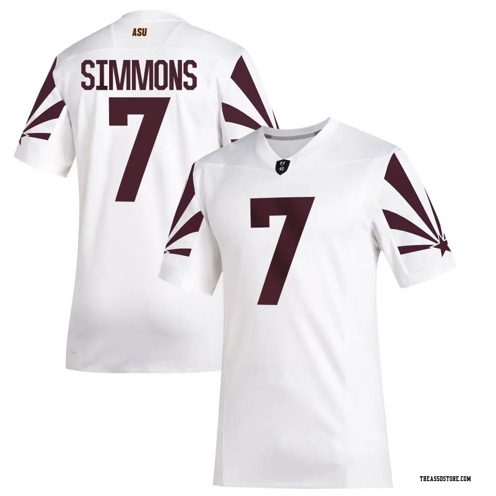 White Game Youth Shamari Simmons Arizona State Sun Devils Special Premier Football Jersey