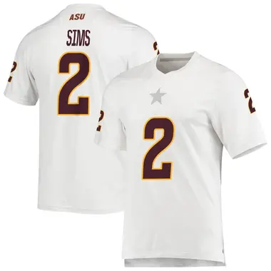 White Replica Men's Jeff Sims Arizona State Sun Devils AEROREADY Football Jersey