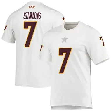 White Replica Men's Shamari Simmons Arizona State Sun Devils AEROREADY Football Jersey
