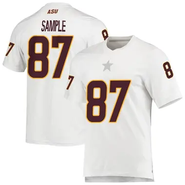 White Replica Men's Zechariah Sample Arizona State Sun Devils AEROREADY Football Jersey