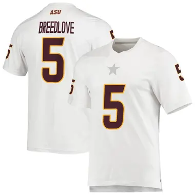 White Replica Youth Kyndrich Breedlove Arizona State Sun Devils AEROREADY Football Jersey